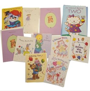 Vintage Kids Birthday‎ Card Lot